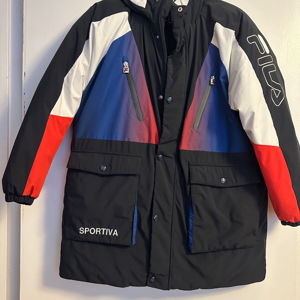 Vintage FILA Young Men Ski Jacket, Red, Black and Blue